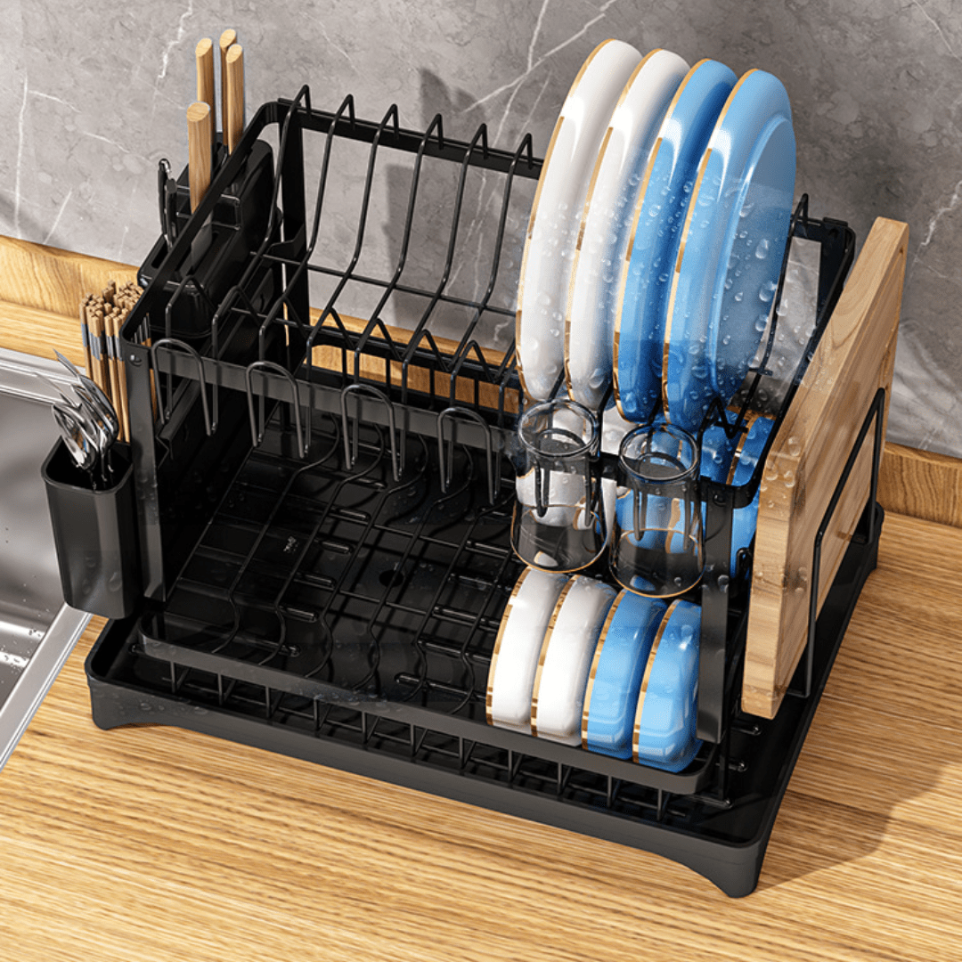 All In One 2 Tier Dish Drain Rack