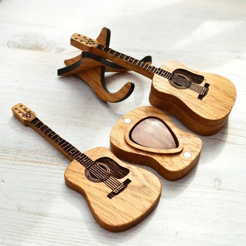 LAST DAY 49% OFFMini Cute Edition Wooden Guitar Plectrum Case